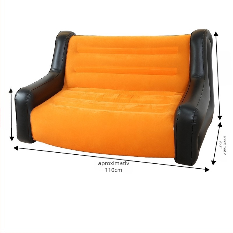 Canapea gonflabilă cu brațe – canapea de camping pentru 1 sau 2 persoane, PVC flocking, grosime 0,55 mm, greutate 5 kg