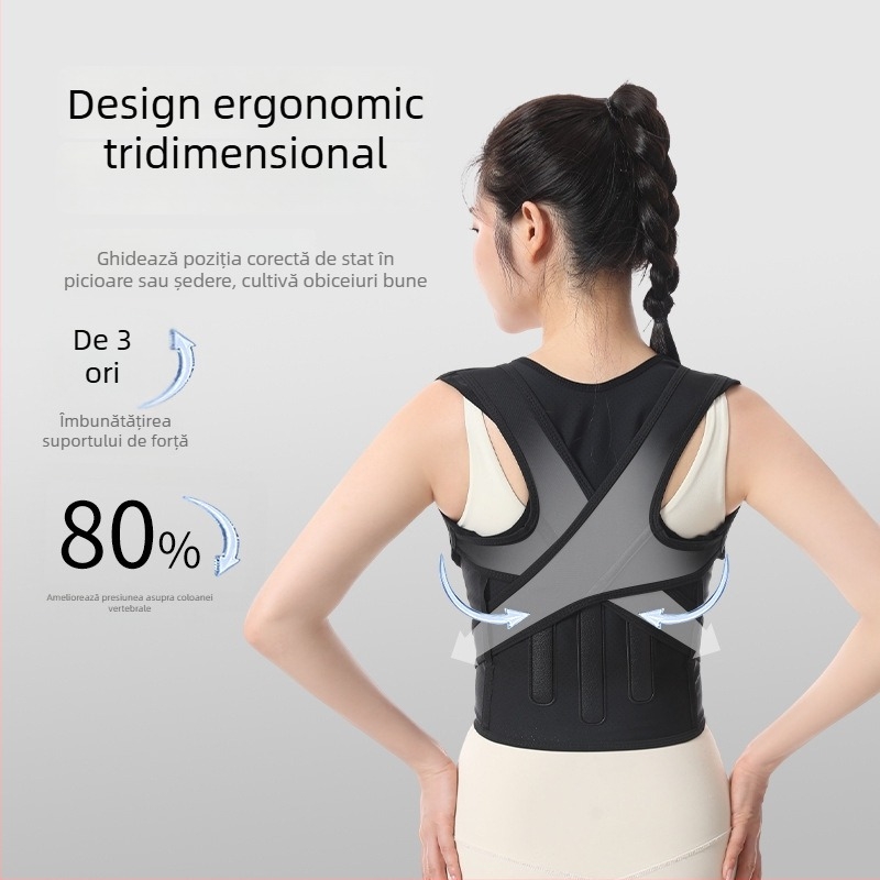 Curea de corecție a poziției pentru spate – suport spinal, reglabilă, respirabilă, model Three Keels, pentru adulți