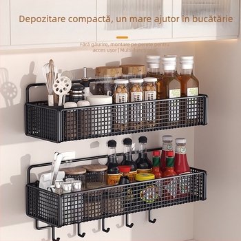 Raft de depozitare pentru baie, montat pe perete, un nivel, încărcare 20 kg, model zwj-99, Langcheng, montaj fără găuri