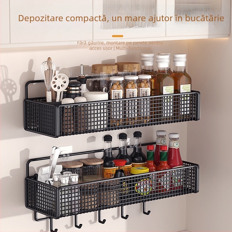 Raft de depozitare pentru baie, montat pe perete, un nivel, încărcare 20 kg, model zwj-99, Langcheng, montaj fără găuri