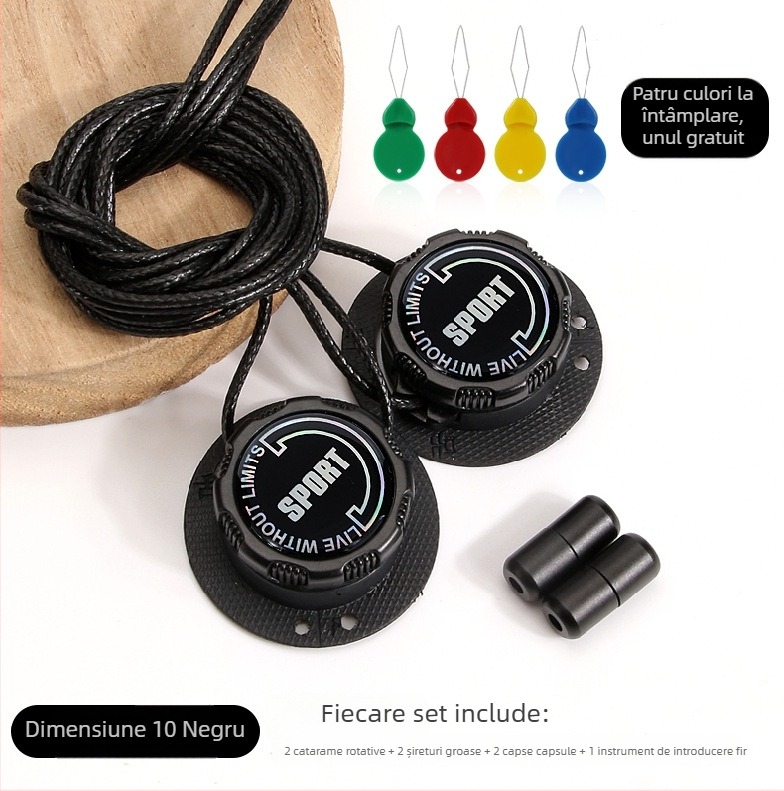 Pantofi sport de alergare cu buton rotativ, sistemă fără legare; șireturi rotunde, grosime 0,15 cm, lungime 100 cm, model Xd351