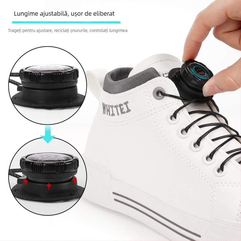 Pantofi sport de alergare cu buton rotativ, sistemă fără legare; șireturi rotunde, grosime 0,15 cm, lungime 100 cm, model Xd351