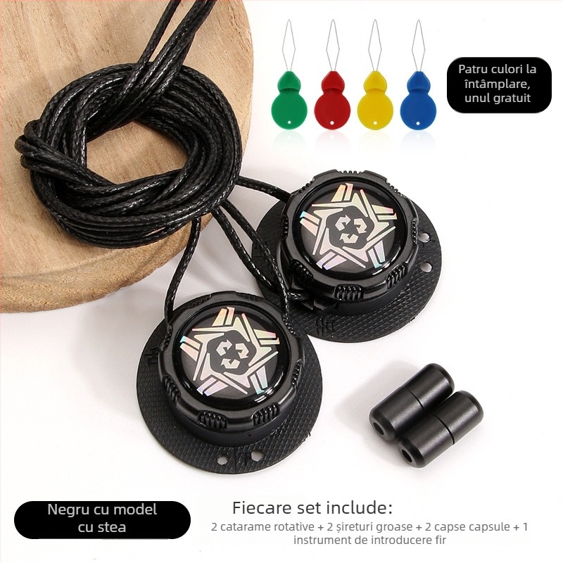 Pantofi sport de alergare cu buton rotativ, sistemă fără legare; șireturi rotunde, grosime 0,15 cm, lungime 100 cm, model Xd351