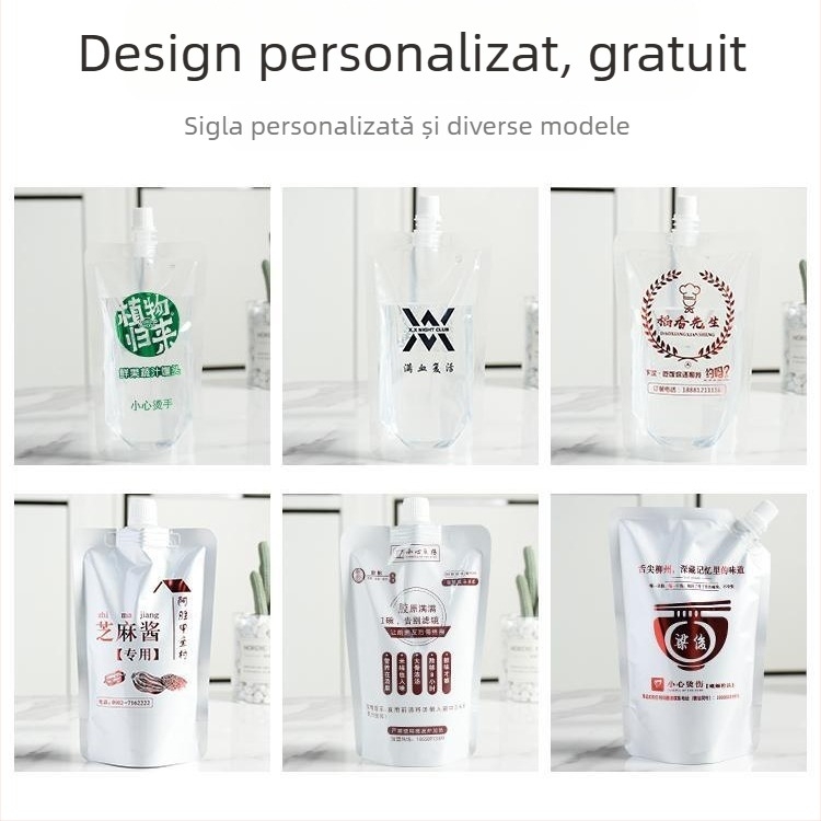 Pungă de băuturi de unică folosință cu duză cu gură înclinată pentru ceai cu lapte, lapte de soia și jeleu — producție zilnică 500.000; marcă Cantonese