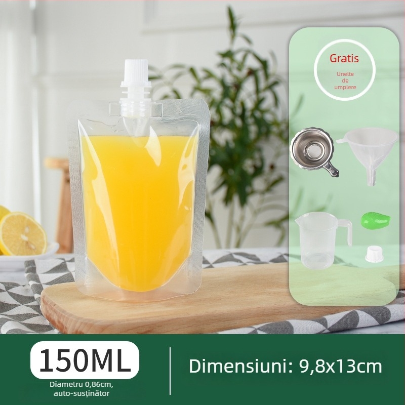 Pungă de băuturi de unică folosință cu duză cu gură înclinată pentru ceai cu lapte, lapte de soia și jeleu — producție zilnică 500.000; marcă Cantonese