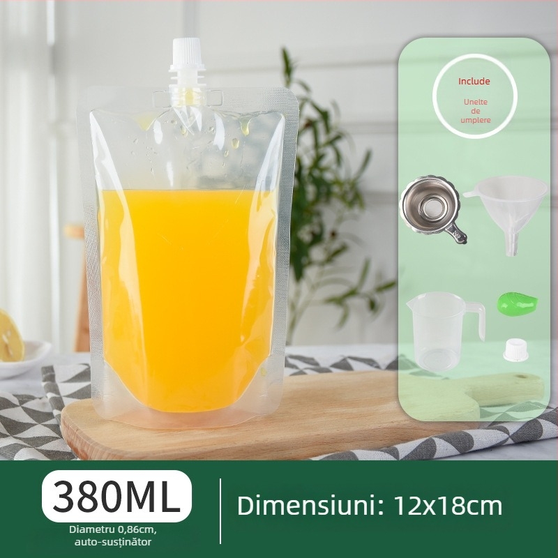 Pungă de băuturi de unică folosință cu duză cu gură înclinată pentru ceai cu lapte, lapte de soia și jeleu — producție zilnică 500.000; marcă Cantonese