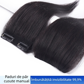 Piesă de păr țesută manual, din păr real, drept, potrivită pentru vopsire și pentru permanentă