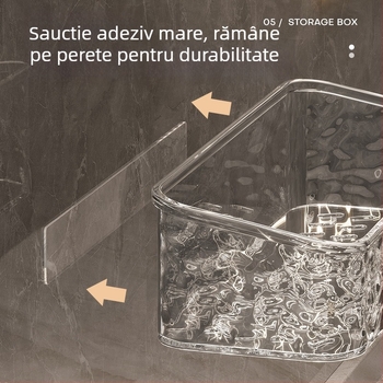 Zexi poliță de baie cu model glaciar, acrilic, montat pe perete, fără găuri, 10-15 kg