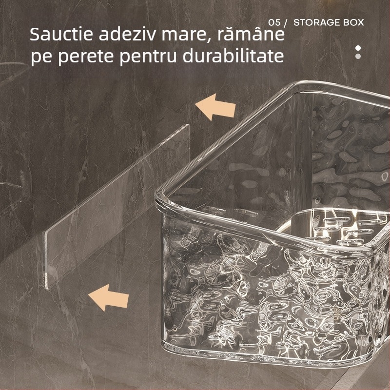 Zexi poliță de baie cu model glaciar, acrilic, montat pe perete, fără găuri, 10-15 kg