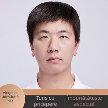 Perucă pentru bărbați cu mecanism FK15 – păr real uman, drept, bucată de păr, poate fi vopsită