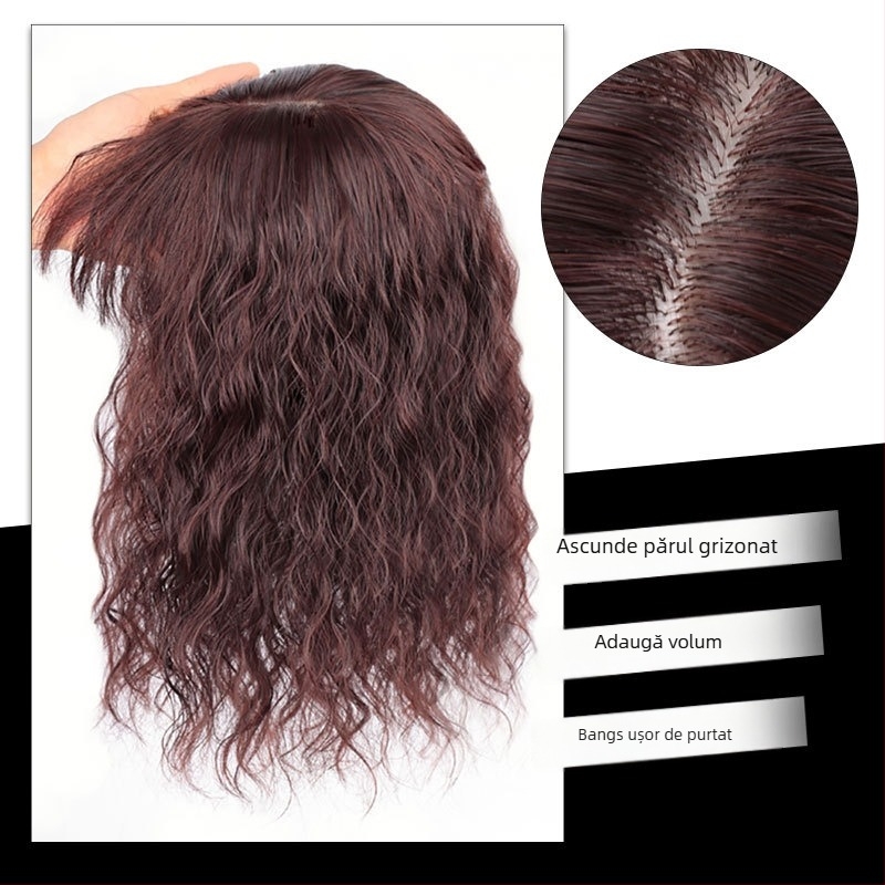 Topper pentru femei, păr ușor și invizibil, volum, model PL1807, fibre rezistente la temperaturi înalte