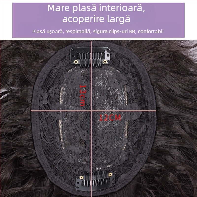 Topper pentru femei, păr ușor și invizibil, volum, model PL1807, fibre rezistente la temperaturi înalte