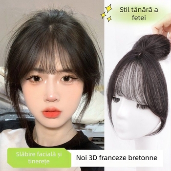 Perucă cu breton franțuzesc, păr din sârmă rezistentă la temperaturi mari, croi drept