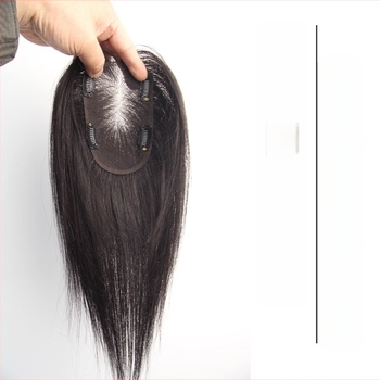 Piesă de perucă Swiss Lace, împletită manual, din păr uman real, drept, lungime 25–30 cm