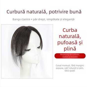 Piesă de păr pentru femei, păr uman, țesută manual, drept, deasupra capului, poate fi vopsită