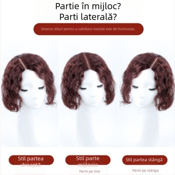 Topper pentru femei cu păr buclat, păr uman real, lucrat manual complet, volum, model micro-roll reissue block, origine Henan
