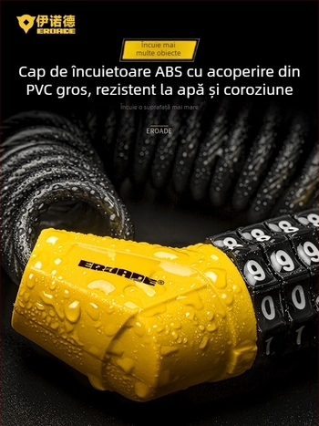 Încuietoare cu cod pentru cască, bicicletă de munte, cărucior și bagaje - metal, EROADE, unisex