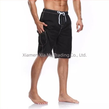 Șorturi de plajă pentru bărbați, material poliester tricotat, uscare rapidă, croială dreaptă, buzunare multiple