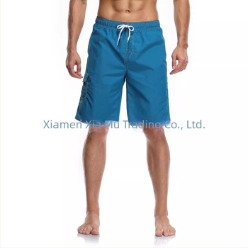 Șorturi de plajă pentru bărbați, material poliester tricotat, uscare rapidă, croială dreaptă, buzunare multiple