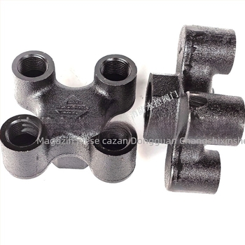 Distribuitor cu patru gheare pentru echipamente auxiliare de turnare prin injecție — fontă, montaj filet interior, temperatură de lucru 200°C, mediu: apă sau ulei