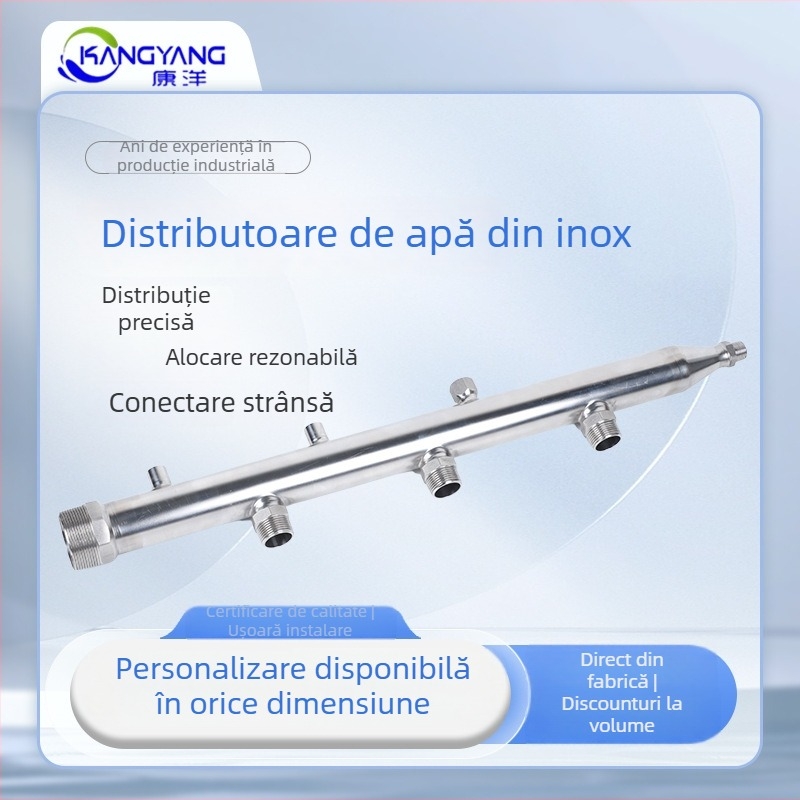 Distribuitor de apă din oțel inoxidabil, personalizat, pentru încălzire prin pardoseală, cu conectare prin sudură, conducte DN25–DN150, apă ca mediu de lucru