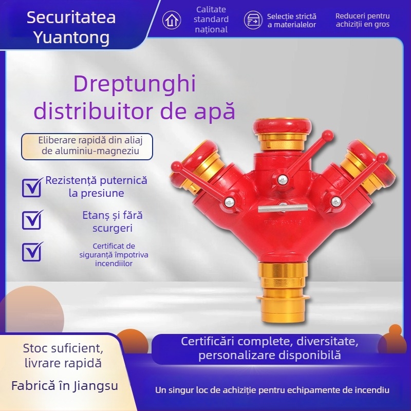 Hidrant de incendiu, O intrare – Trei ieșiri, Presiune înaltă, Ușor, Aliaj aluminiu-magnéziu, Model FIII80/65