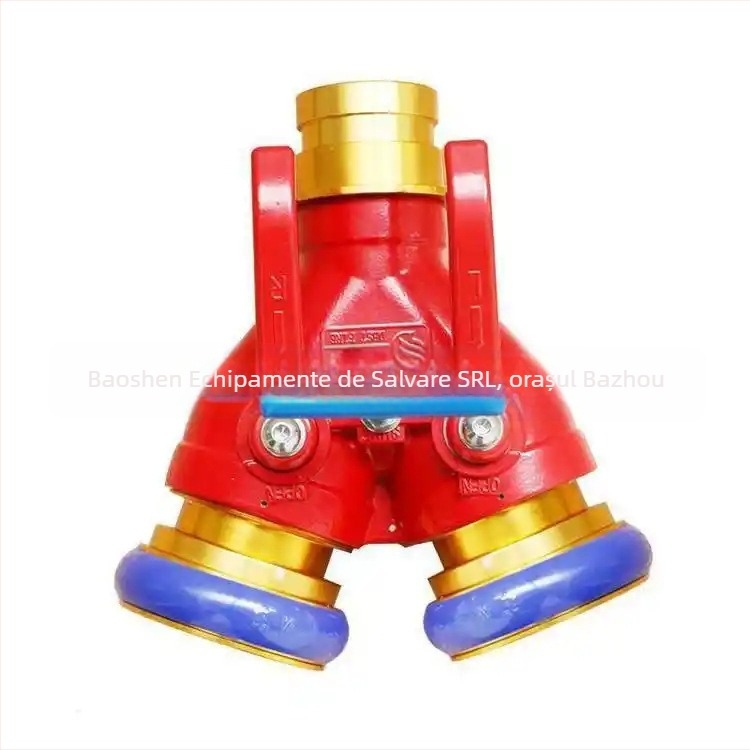 Dispozitiv de protecție la incendiu cu acțiune prealabilă: divertor de apă calibru 40, cu două ieșiri și colector de apă cu trei căi, model BS-FSQ-40