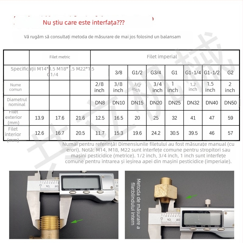 Supapă balon agricolă cu întrerupător, filete M22/M14, Haikuo HKOK