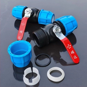 Conector pentru țevi de apă cu ventil Tee, material PP, nucleu din plastic personalizat