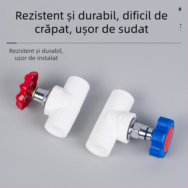 Supapă PPR cu pereți groși pentru țevi de apă, corp din cupru, pentru apă caldă și rece