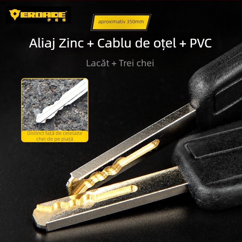 Lacăt pentru bicicletă EROADE — Portabil, Anti-furt, Unisex, Personalizare Disponibilă, Material: Altul