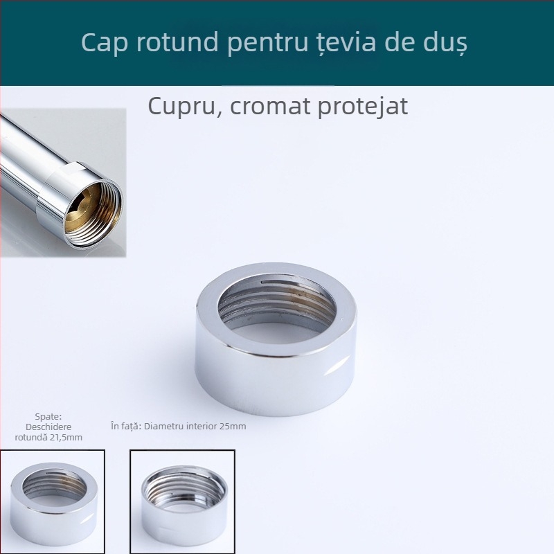 Accesorii pentru robinetul de amestec - Fitinguri din cupru și oțel inoxidabil; Capac hexagonal pentru robinetul de amestec (oțel inoxidabil); Uniune de duș din oțel inoxidabil (2 piese cu garnitură); Capac rotund de separare a apei; Știfturi din cupru (se