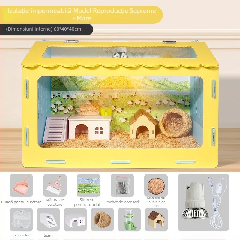 Cușcă panoramică pentru hamster cu cuib detașabil și sigur — adăpost pentru toate anotimpurile pentru animale de companie mici; origine Yiwu; material: Altul; marcă: Altul