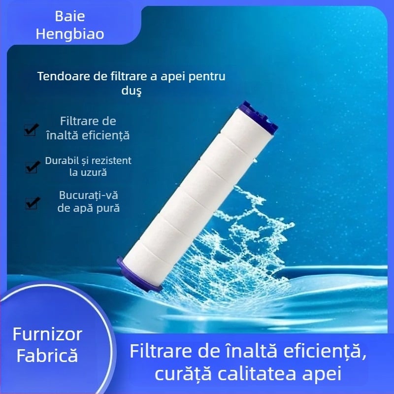 Element de filtrare pentru duș cu bumbac PP, deoxidare și nucleu anion, model P-01, ABS, temperatură max 100°C, presiune nominală 0,6 MPa