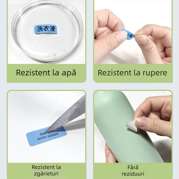 Phomemo D30 imprimantă etichete - hârtie de etichete termică transparentă, etichete autoadezive cu nume, 3 role