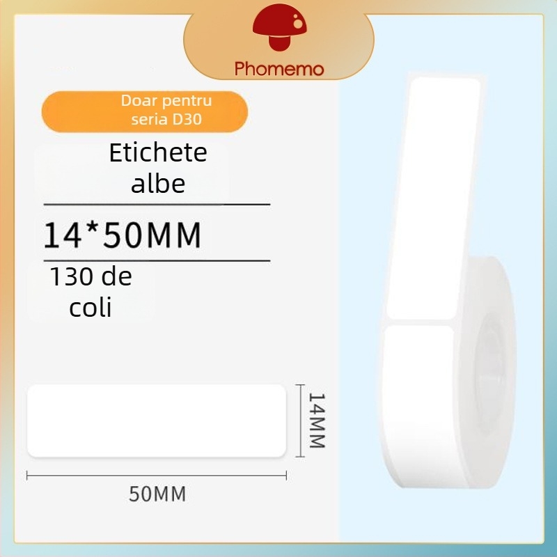 Phomemo D30 imprimantă etichete - hârtie de etichete termică transparentă, etichete autoadezive cu nume, 3 role