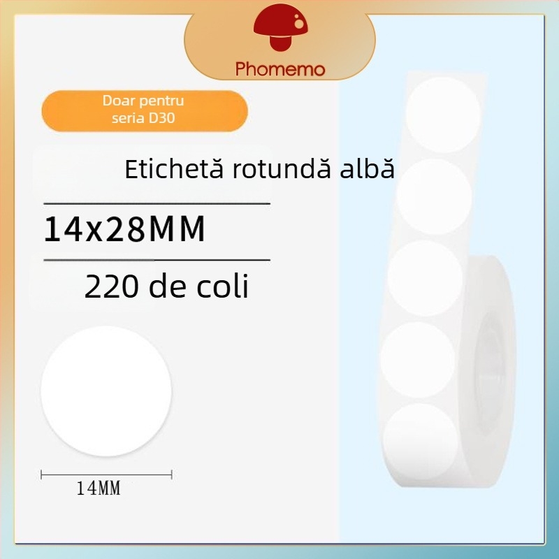 Phomemo D30 imprimantă etichete - hârtie de etichete termică transparentă, etichete autoadezive cu nume, 3 role