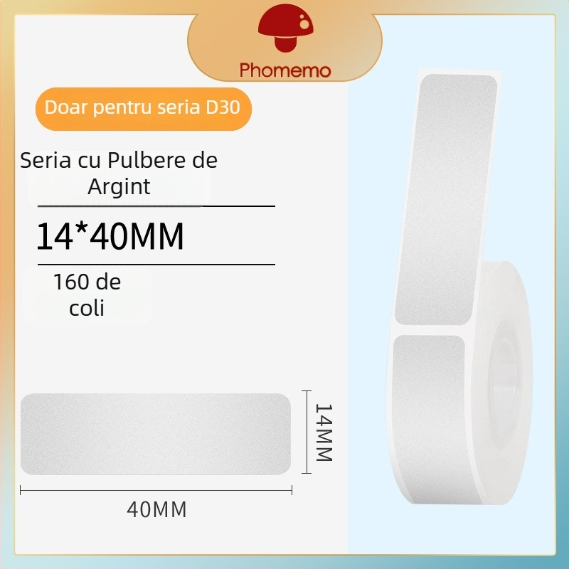 Phomemo D30 imprimantă etichete - hârtie de etichete termică transparentă, etichete autoadezive cu nume, 3 role