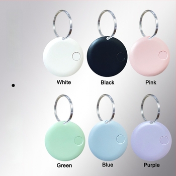 Tracker Bluetooth rotund pentru chei, telefon, geantă și animale de companie — Compatibil Android și iOS, rază 15 m, baterie 210 mAh, ABS, cu șnur de purtare inclus, căutare bidirecțională cu alarmă