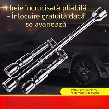 Cheie cu soclu pliabil pentru anvelope – din oțel cu carbon înalt, instrument pentru demontarea roților auto