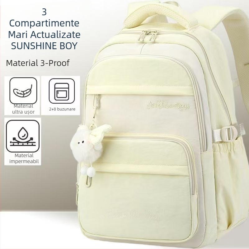 Rucsac unisex din Oxford, ușor, reduce povara, impermeabil, cu protecție a coloanei și stil campus tineret