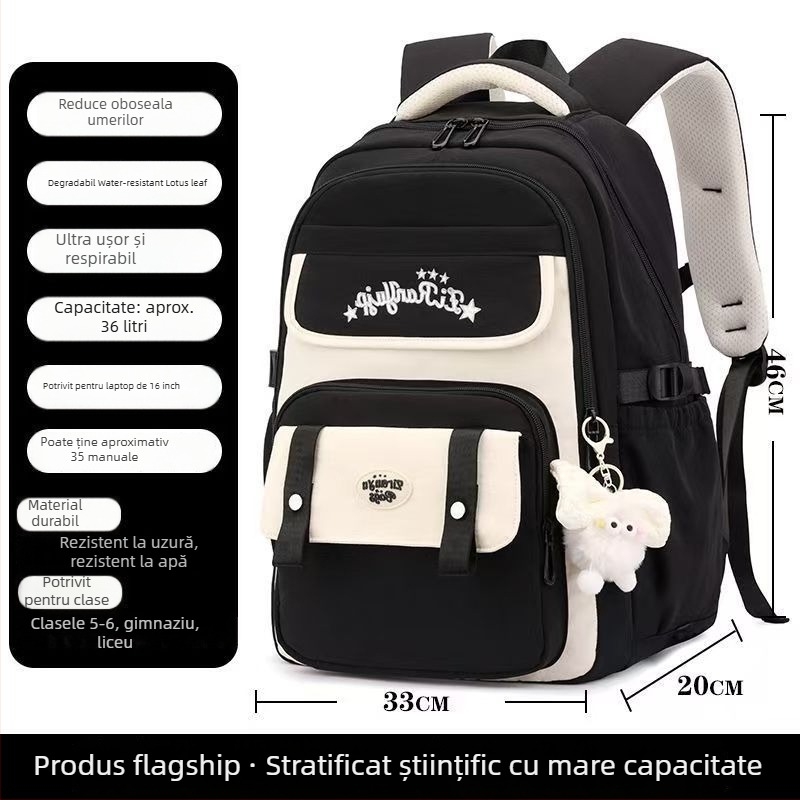 Rucsac unisex din Oxford, ușor, reduce povara, impermeabil, cu protecție a coloanei și stil campus tineret