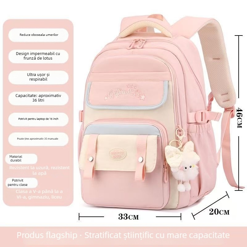 Rucsac unisex din Oxford, ușor, reduce povara, impermeabil, cu protecție a coloanei și stil campus tineret