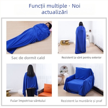 Interior de sac de dormit din fleece, stil plic, pentru adulți, două fețe, gros, rezistent la murdărie, pentru camping și călătorii, material poliester