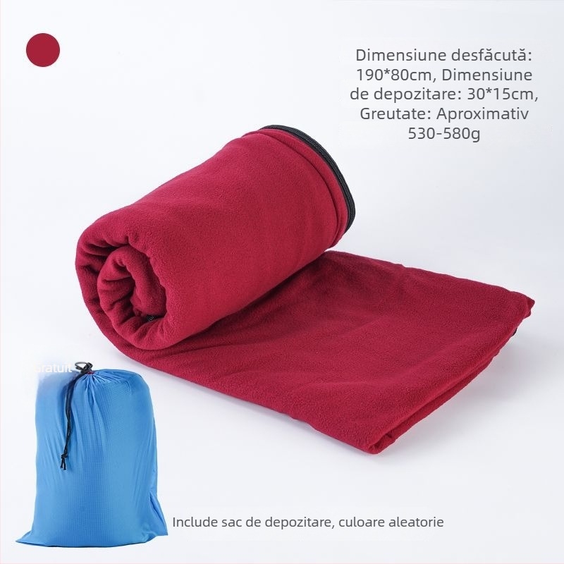 Interior de sac de dormit din fleece, stil plic, pentru adulți, două fețe, gros, rezistent la murdărie, pentru camping și călătorii, material poliester