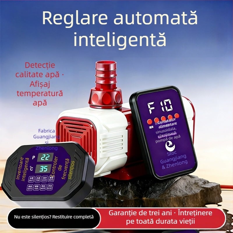 Pompă submersibilă pentru iaz cu pești, control AI inteligent și frecvență variabilă, circulație și filtrare, funcționare silențioasă