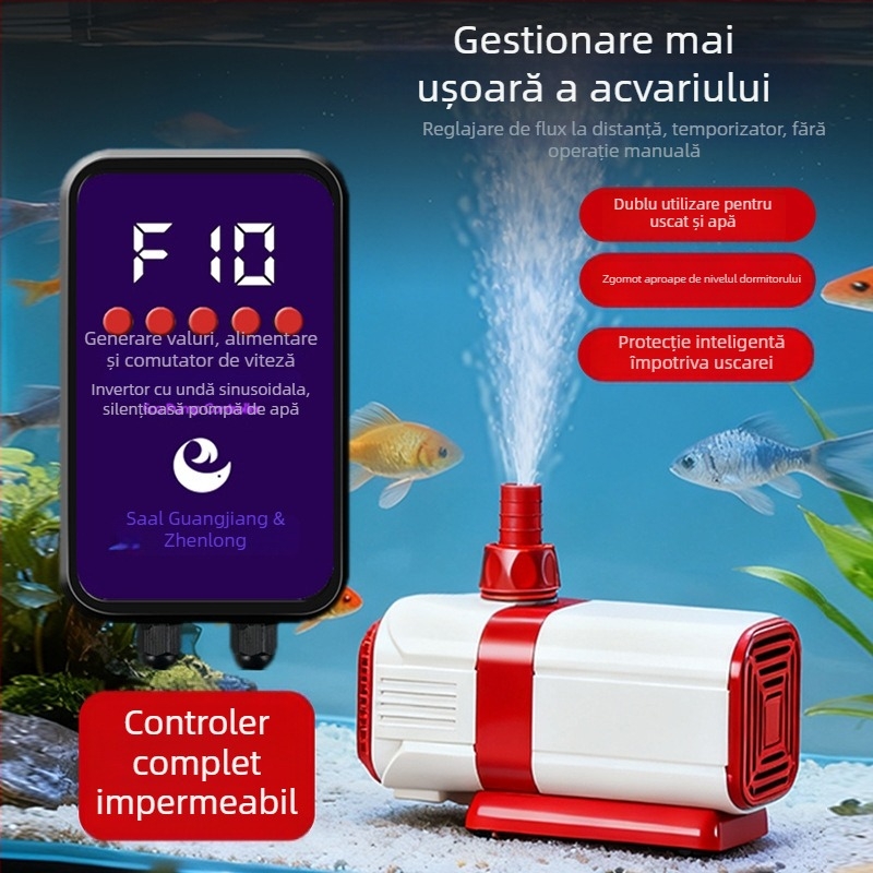 Pompă submersibilă pentru iaz cu pești, control AI inteligent și frecvență variabilă, circulație și filtrare, funcționare silențioasă