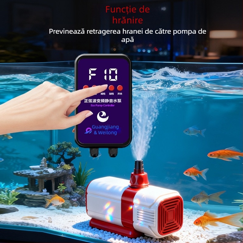 Pompă submersibilă pentru iaz cu pești, control AI inteligent și frecvență variabilă, circulație și filtrare, funcționare silențioasă