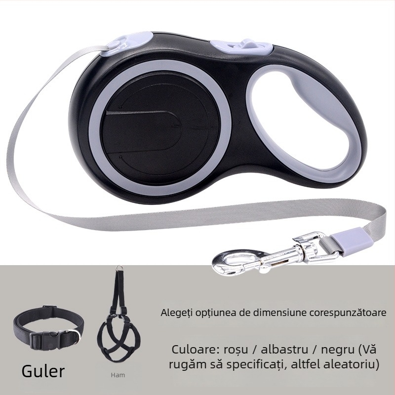 Lesă de câine telescopic automată cu frânghie retractabilă (Telescopic; Automat; Pentru câini; Frânghie)