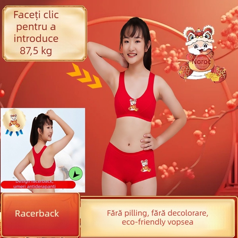 Set de sutiene cu spate în formă de I, susținere laterală, cupe subțiri modelate, 95% bumbac